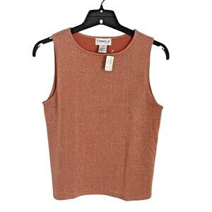 VTG 90s Y2K Rust Glitter Tank Top S Tribeca Studio Sleeveless Retro Sparkle